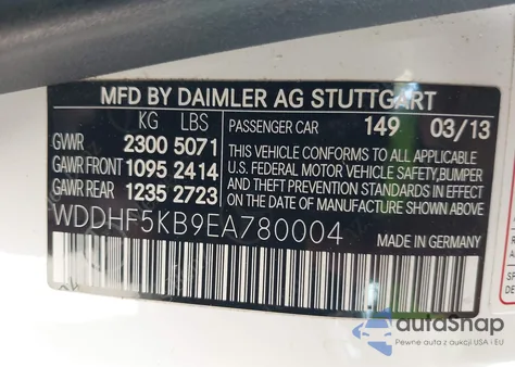 2014 Mercedes-Benz E 350 из США, поврежденный, VIN WDDHF5KB9EA780004
